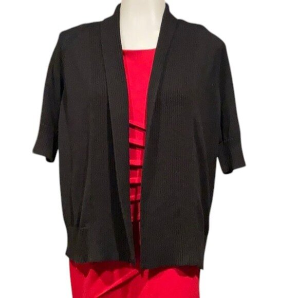 CROFT & BARROW Black Cotton Open Cardigan - Picture 1 of 9